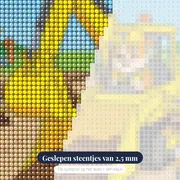 Rubble en zijn bouwteam graven met de graafmachine – close-up van de steentjes