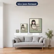Theekransje met slapende kat – beschikbare formaten