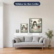 Mädchen beim Erdbeer-Picknick – verfügbare Größen