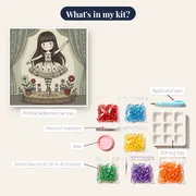 Gorjuss Ballerina on Flower Stage – kit contents