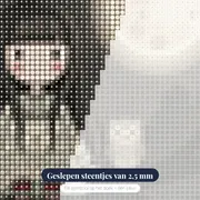 Gorjuss Meisje onder de Volle Maan – close-up van de steentjes