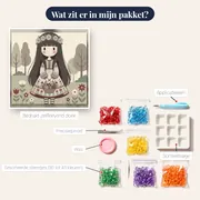 Meisje met Bloemenmand en Madeliefjeskroon – inhoud van het pakket