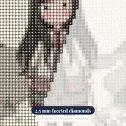 Gorjuss Girl Walking White Dog – diamond close-up