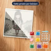Ragazza Gorjuss con cagnolino – kit pronto per iniziare