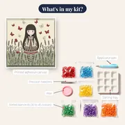 Gorjuss Girl Among Lavender Butterflies – kit contents