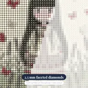 Gorjuss Girl Among Lavender Butterflies – diamond close-up