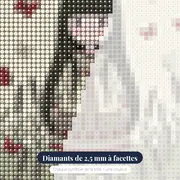 Fille Gorjuss aux papillons lavande – gros plan des diamants