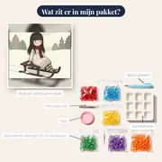 Gorjuss Meisje op Houten Slee – inhoud van het pakket