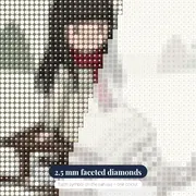 Gorjuss Girl on Winter Sled – diamond close-up