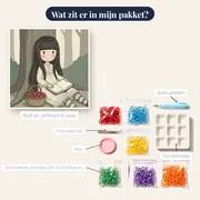 Gorjuss Meisje met Boek en Appelmand – inhoud van het pakket