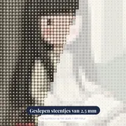 Gorjuss Meisje met Boek en Appelmand – close-up van de steentjes