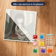 Gorjuss Meisje met Boek en Appelmand – pakket klaar om te beginnen