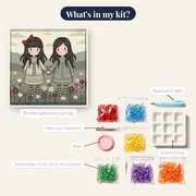 Gorjuss Girls in a Flower Field – kit contents