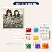 Deux Amies Gorjuss dans les Fleurs – contenu du kit