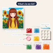 Gorjuss Girl Among Sunflowers – kit contents