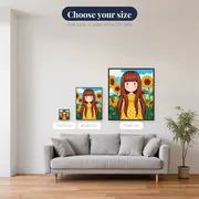Gorjuss Girl Among Sunflowers – available sizes