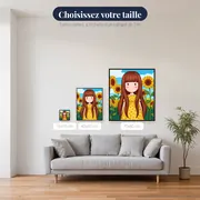 Fille Gorjuss parmi les tournesols – tailles disponibles
