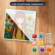 Fille Gorjuss parmi les tournesols – kit prêt à commencer