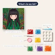 Gorjuss Emerald Forest Girl – kit contents