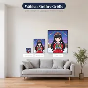 Gorjuss Mädchen mit Wintergeschenken – verfügbare Größen
