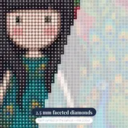 Gorjuss Girl and Peacock Garden – diamond close-up