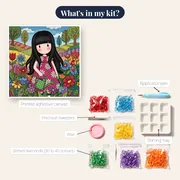 Gorjuss Girl with Watering Can – kit contents