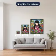 Ragazza Gorjuss nel giardino fiorito – misure disponibili
