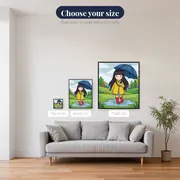 Gorjuss Girl Jumping in Puddles – available sizes