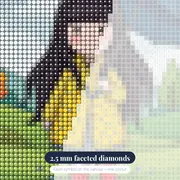 Gorjuss Girl Jumping in Puddles – diamond close-up