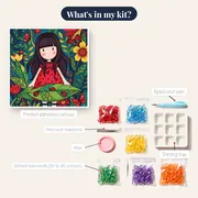 Gorjuss Girl on Leaf – kit contents
