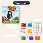 Gorjuss Balloon Village Flight – kit contents