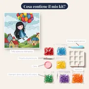 Ragazza Gorjuss tra palloncini – contenuto del kit