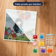 Ragazza Gorjuss tra palloncini – kit pronto per iniziare
