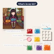 Gorjuss Girl with Colorful Cats – kit contents