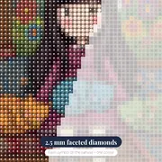 Gorjuss Girl with Colorful Cats – diamond close-up