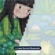 Gorjuss Girl by the Pond – diamond close-up