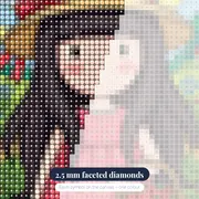 Gorjuss Strawberry Garden Girl – diamond close-up