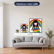 Fillette Gorjuss sur un arc-en-ciel – tailles disponibles