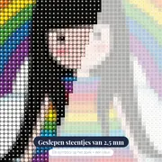 Meisje op een Regenboogwolk – close-up van de steentjes