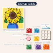 Sunny Sunflower in Blue Vase – kit contents