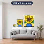 Sonnenblume in der blauen Vase – verfügbare Größen