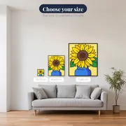 Sunny Sunflower in Blue Vase – available sizes