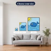 Smiling Blue Whale – available sizes