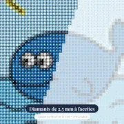 Baleine bleue au soleil – gros plan des diamants