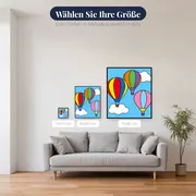 Drei bunte Heißluftballons – verfügbare Größen