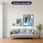 Trois montgolfières colorées – tailles disponibles