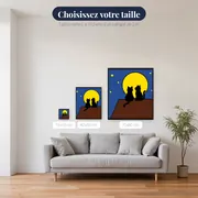 Chats sous la lune jaune – tailles disponibles