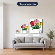 Three Tulips in a White Jug – available sizes