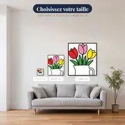 Trois Tulipes dans un Vase Blanc – tailles disponibles