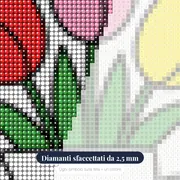 Tre Tulipani nel Vaso Bianco – primo piano dei diamanti